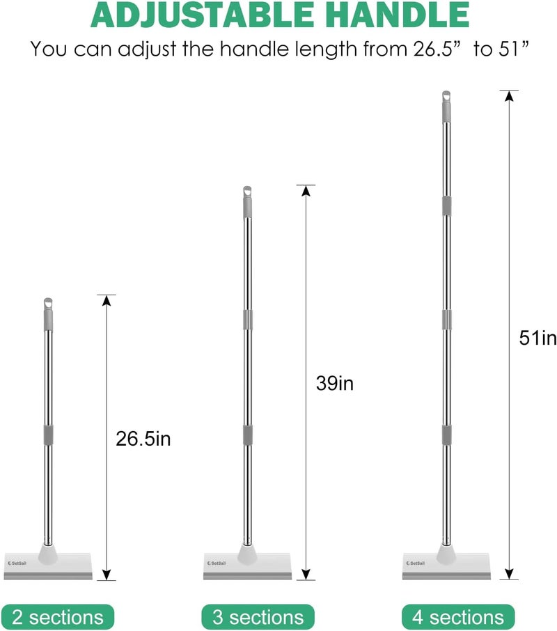 SetSail Floor Scrub Brush with 51-Inch Long Adjustable Handle 2 in 1 Scrape Brush Stiff Bristle Floor Scrubber for Cleaning Shower Bathroom Garage Kitchen Wall Deck Tub Tile - Image 2